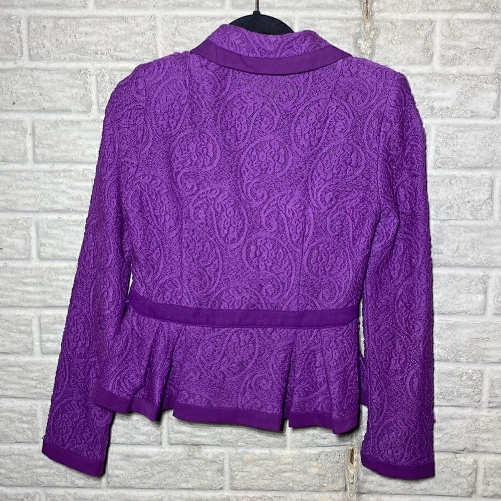 MSRP $448 Nanette Lepore Summer Flame Lace Peplum Jacket Women's Size 4 - Picture 4 of 10